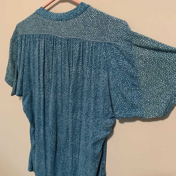 Maeve Teal and White Patterned Top, size S - Picture 7 of 10